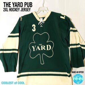 Yard pub XXL Hockey Jersey #3 Made In Canada Shamrock green Hoegarrden beer logo
